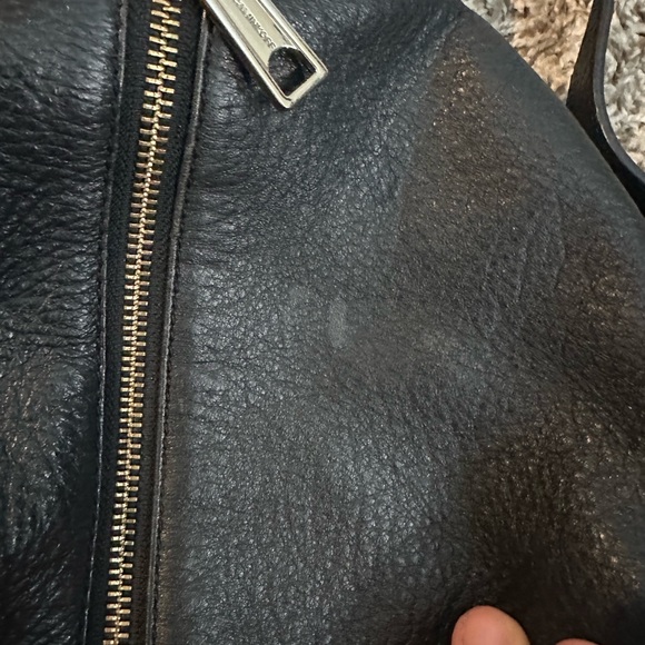 REBECCA MINKOFF backpack Black leather leopard interior full size - Picture 8 of 9